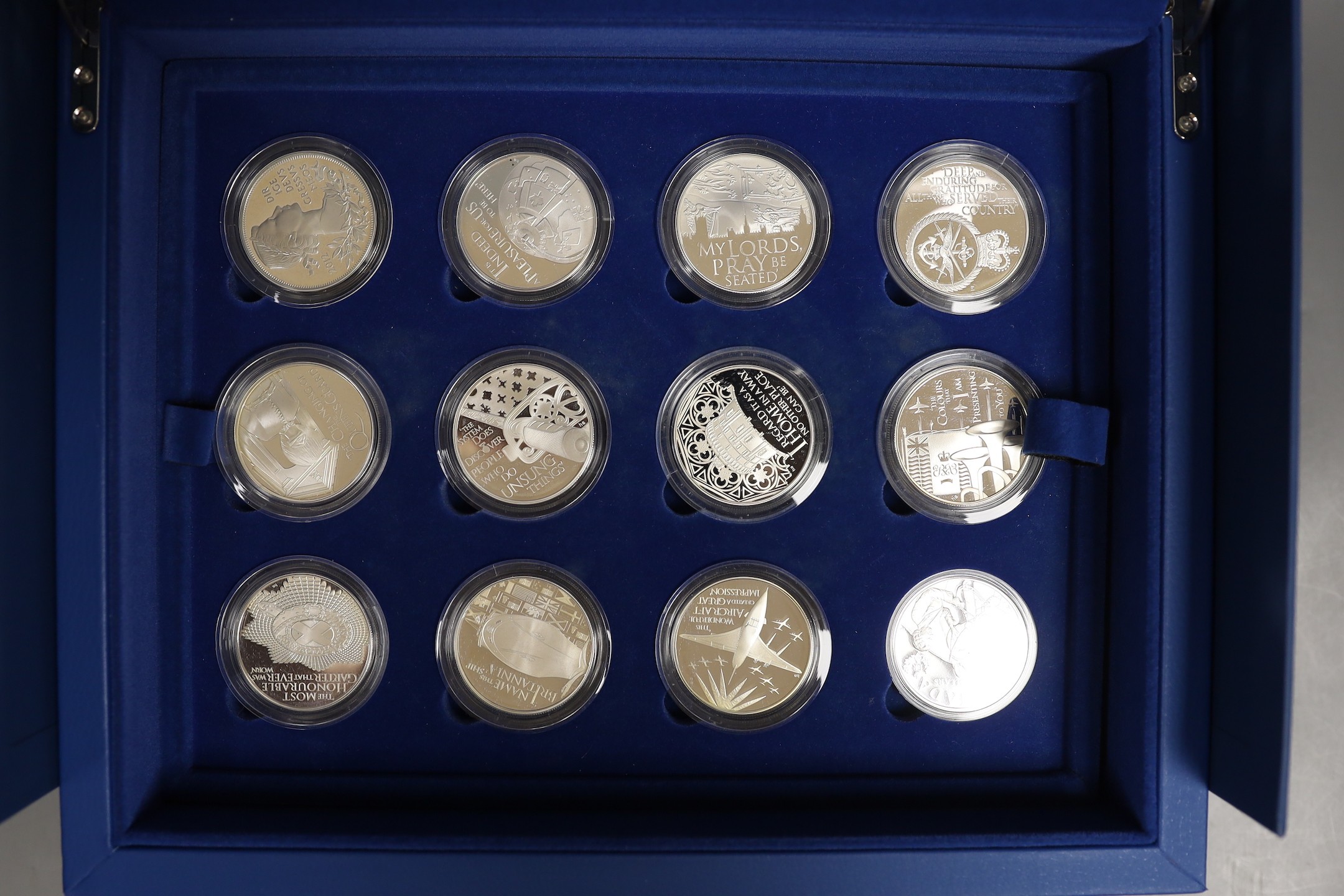 Royal Mint UK and Commonwealth Queen’s Diamond Jubilee collection of 24 silver proof coins, cased, Limited edition 15,000